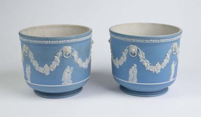 WEDGWOOD - Paire de cache-pots circulaires,...
