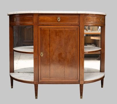 Mahogany sideboard with half-moon-shaped...