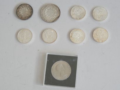 Silver set consisting of: 
- 1 50-franc Hercules...