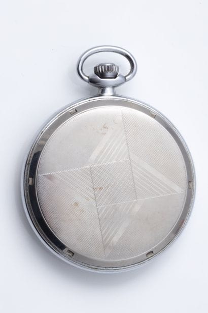 ZENITH. Montre gousset en acier. Cadran crème....