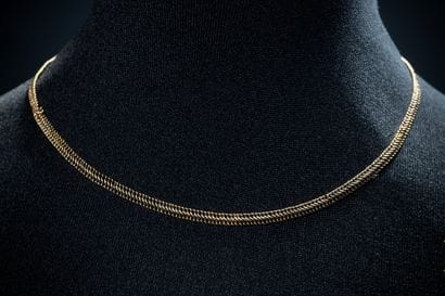 Double curb-link chain in yellow gold (750...