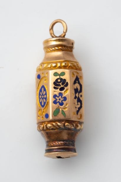 Antique regional hexagonal clasp with floral...