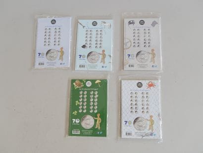 5 10-euro silver coins, 