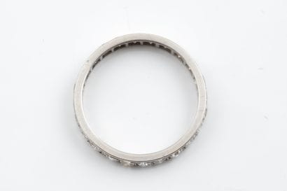 Platinum (850) wedding band set with 8/8-cut...