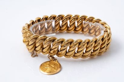 Bracelet maille américaine en or jaune (750...