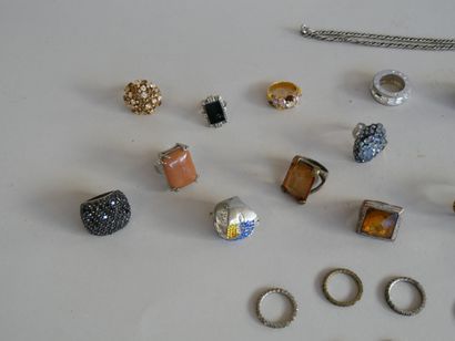 Costume jewelry set: rings
And a silver or...