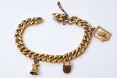Bracelet maille gourmette en or jaune (750...