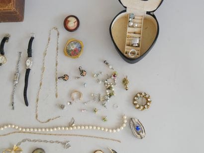 2 boxes of costume jewelry