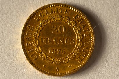 1 20-franc gold coin, 1876