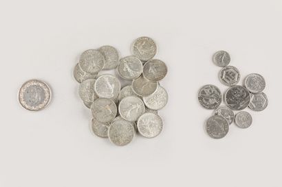 Lot of 22 silver 5 Franc coins from 1960-1961-1963-1964...
