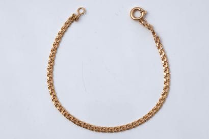 Small flat-link bracelet in yellow gold (750...
