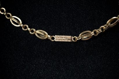 Hollow-link necklace with irregularities...
