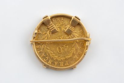 Brooch featuring a 40-franc Napoleon gold...