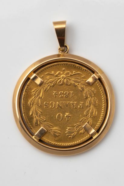 40-Franc Louis Philippe gold coin pendant...