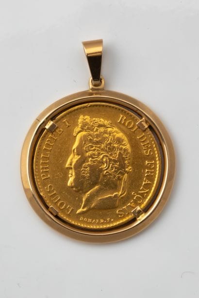40-Franc Louis Philippe gold coin pendant...