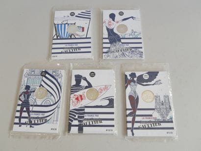 5 10-euro silver coins, Jean-Paul GAULTIER...