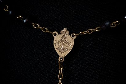 Yellow gold rosary (750 parts per thousand)...