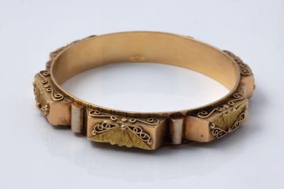 Bangle bracelet adorned with rectangular...