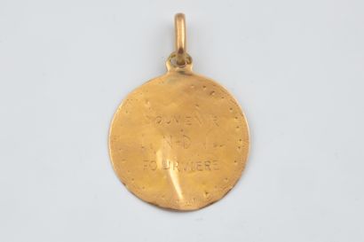 Worn medal depicting the Virgin and Child...