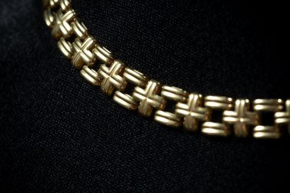 Flat necklace with yellow-plated links (750...