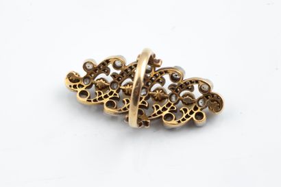 Long marquise ring set with old-cut and rose-cut...