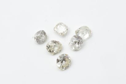 Set of 6 vintage-cut diamonds weighing a...