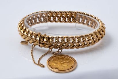 Bracelet maille américaine en or jaune (750...