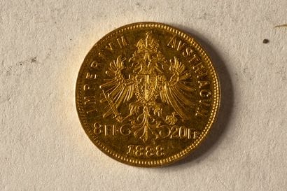 1 Austrian 8-florin gold coin featuring Franz...