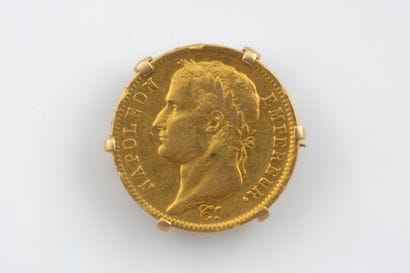 Brooch featuring a 40-franc Napoleon gold...