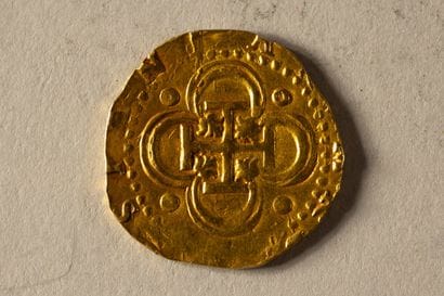 2-escudo gold coin of Philip II of Spain...