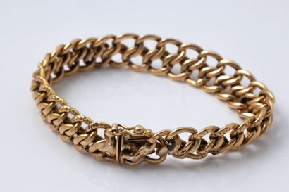 Yellow gold (750) American-link bracelet....
