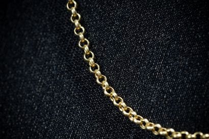 Yellow gold (750) jaseron-link necklace and...