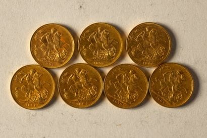 7 Saint-Georges gold coins
