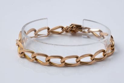 Yellow gold (750) curb chain or horse-link...