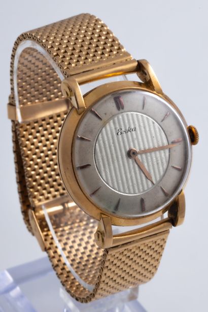 ESKA. Montre bracelet d’homme en or jaune...