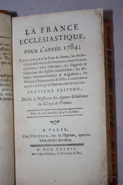 La France ecclésiastique, ou état présent...