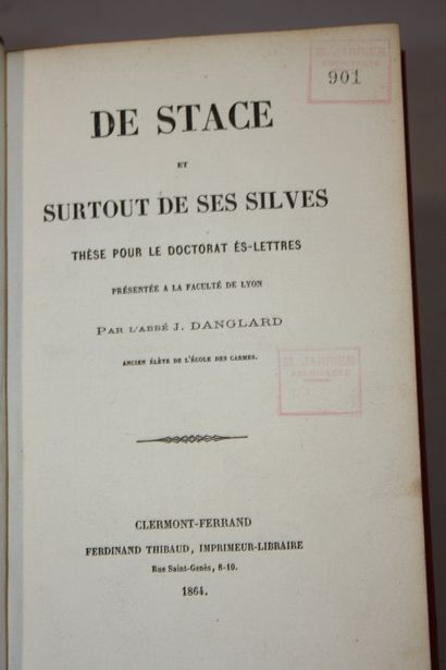 DANGLARD (Abbé J.). De Stace et surtout de...