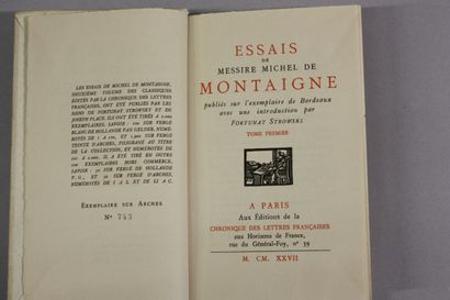 MONTAIGNE. Les Essais. 
Paris, Horizons de...
