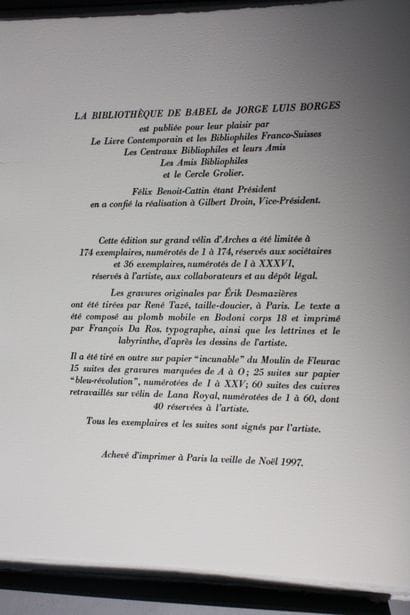 [DEMAZIERES (Erik)] BORGES (Jose Luis). The...