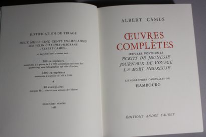 CAMUS (Albert). Complete Works. 
Paris, André...