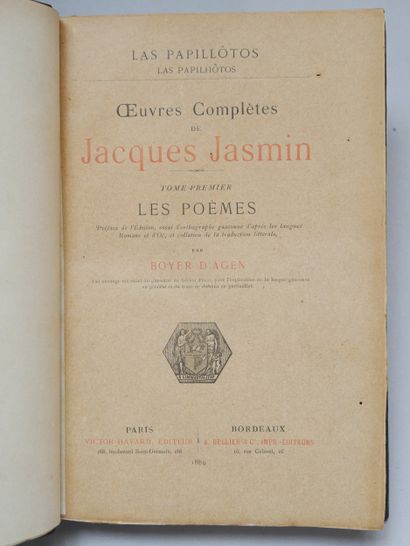 JASMIN (Jacques). *Las Papillôtos - Las Papilhôtos*...