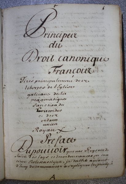 FRENCH MANUSCRIPT [Antoine de MARTRES].
“Principles...