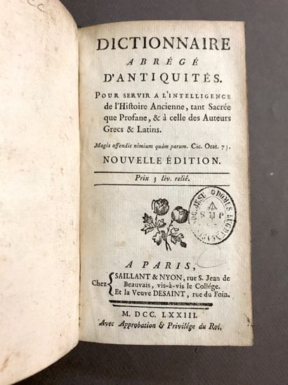 [DICTIONARIES]. 3 works: 
- [PETITY (Abbé...