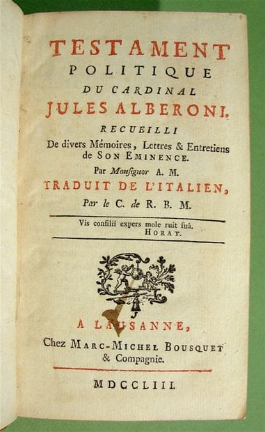 [MAUBERT de GOUVEST]. The Political Testament...