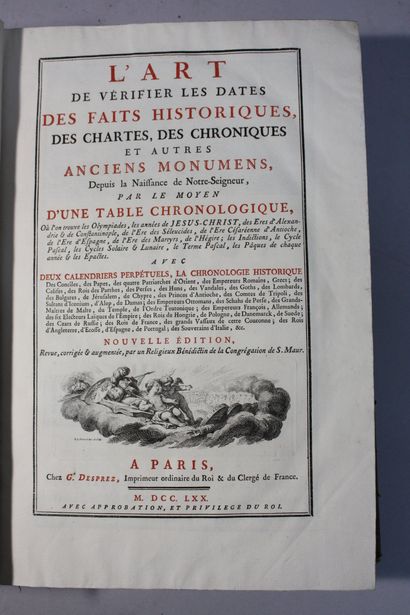 DANTINE - DURAND - CLEMENCET. L'Art de vérifier...
