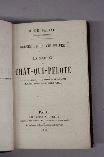 BALZAC. Œuvres complètes. 
P., Librairie...