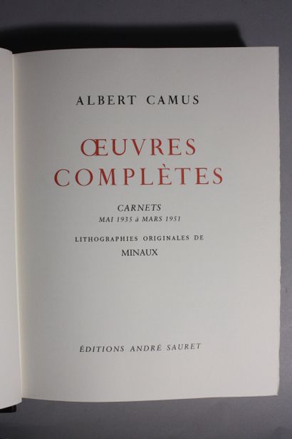 CAMUS (Albert). Complete Works. 
Paris, André...