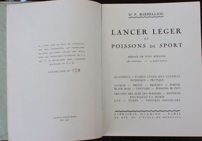 BARBELLION (Pierre). Light Tackle Fishing...