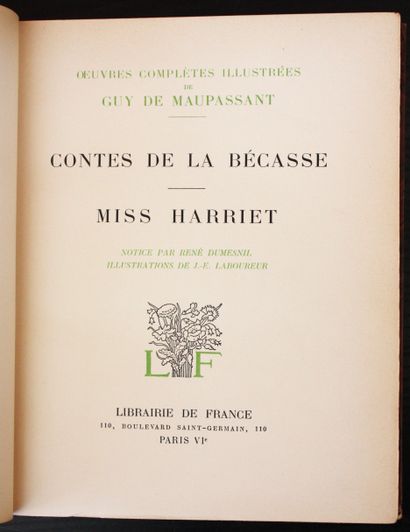 MAUPASSANT (Guy de). *Contes de la Bécasse*....