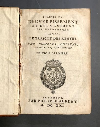 8 works in 10 volumes:
- LOYSEAU (Charles)....